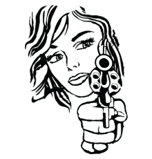 Наклейка «Girl with Gun»