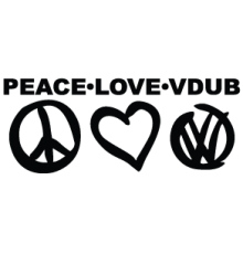 Наклейка «VW Peace Love Vdub»