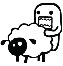 Наклейка «Domo-kun и овца v2»