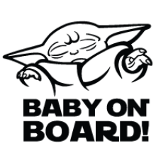 Наклейка «Baby Yoda on Board»