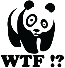 Наклейка «Панда WTF»