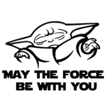 Наклейка «Baby Yoda May the Force Be with You»