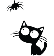 Наклейка «Кот и паук»