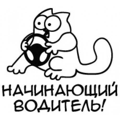 Наклейка «Кіт Саймона Водій-початківець»