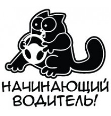 Наклейка «Кіт Саймона Водій-початківець v2»