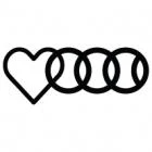 Наклейка «AUDI сердце»