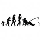 Наклейка «Эволюция рыбака»