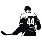 Наклейка «Хоккеист с вашим номером»